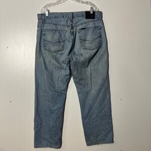 Vintage HARLEY-DAVIDSON Distressed Straight Leg Washed Blue Jeans Men’s 36x29